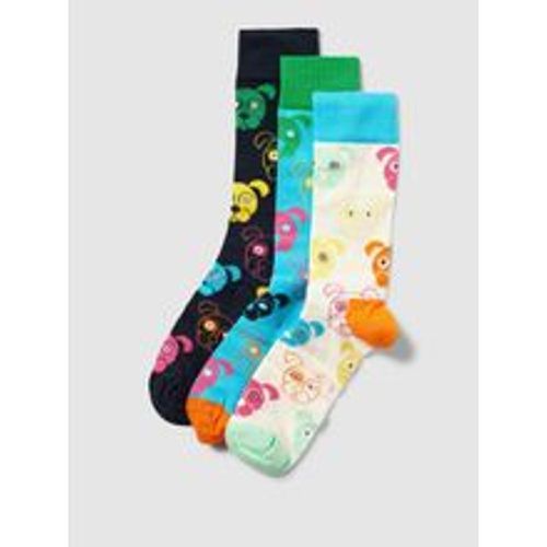 Socken mit Allover-Motiv-Print Modell 'Mixed Dog' im 3er-Pack - Happy Socks - Modalova