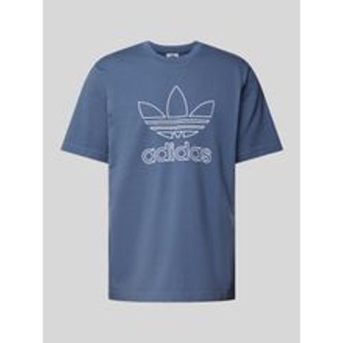 T-Shirt mit Label-Stitching und Rundhalsausschnitt - adidas Sportswear - Modalova