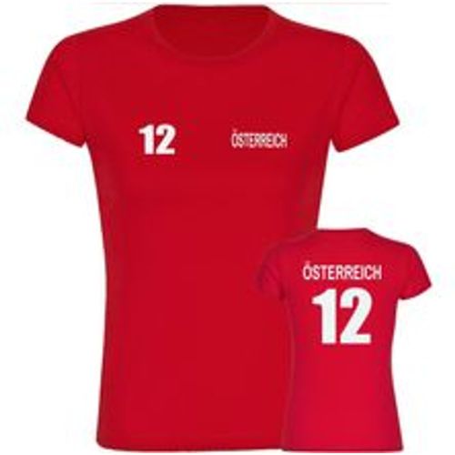 Multifanshop Damen T-Shirt - Österreich - Trikot Nummer 12 - Druck weiß - Frauen - Fashion24 DE - Modalova