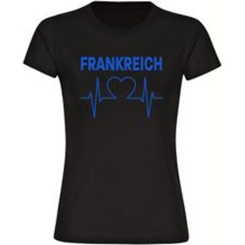 Multifanshop Damen T-Shirt - Frankreich - Herzschlag - Druck blau - Frauen - Fashion24 DE - Modalova