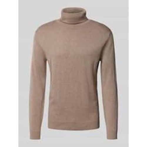 Regular Fit Rollkragenpullover aus reiner Baumwolle mit Logo-Stitching - Tom Tailor - Modalova