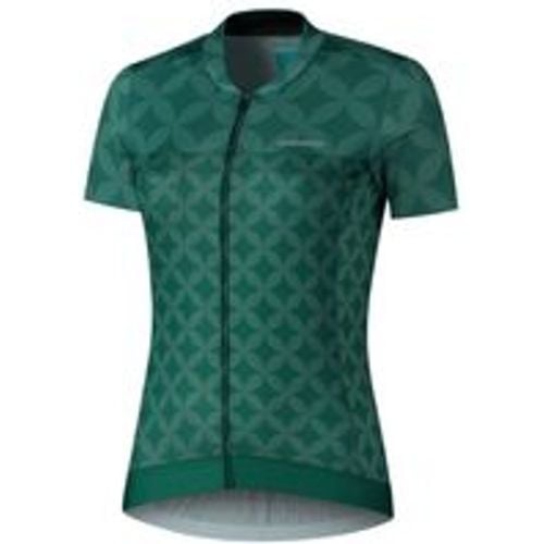 W's SAGAMI Short Sleeve Zip Jersey, Green - Shimano - Modalova