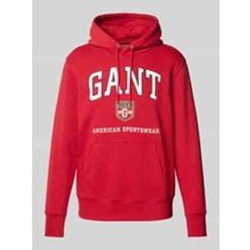 Hoodie mit Label-Print - Gant - Modalova