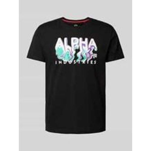 T-Shirt mit Label-Print Modell 'Nebula' - alpha industries - Modalova