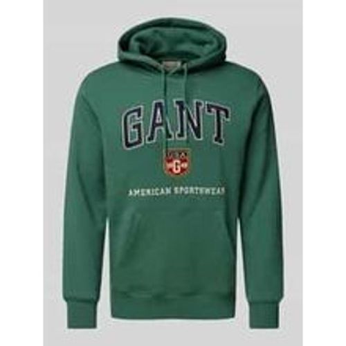 Hoodie mit Label-Print - Gant - Modalova