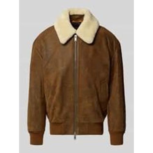 Regular Fit Lederjacke mit abnehmbarem Lammfellkragen Modell 'JONIER' - Boss Orange - Modalova