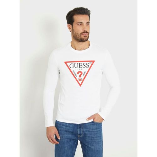 T-Shirt Manica Lunga Logo Triangolo - Guess - Modalova