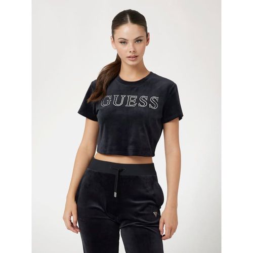 T-Shirt Logo Frontale Strass - Guess - Modalova