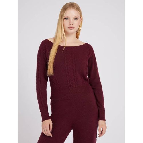 Maglione Misto Cashmere A Trecce - Guess - Modalova