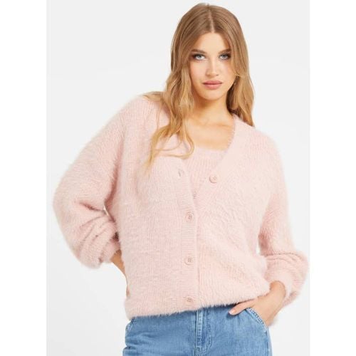 Cardigan In Maglia Fuzzy - Guess - Modalova