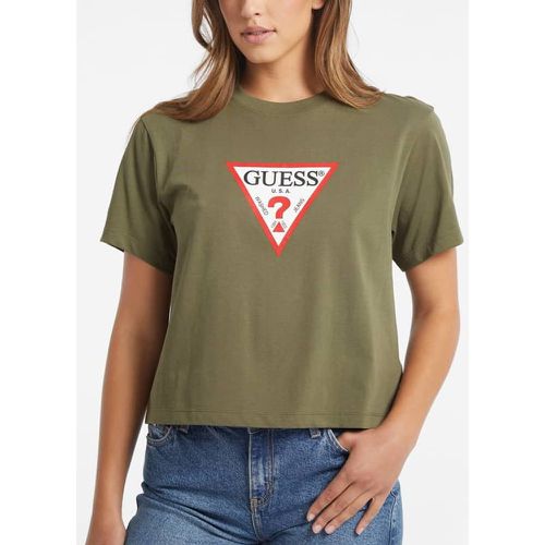 T-Shirt Boxy Con Logo Iconico - Guess - Modalova