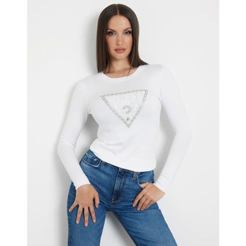 Maglione Logo Frontale Con Strass - Guess - Modalova