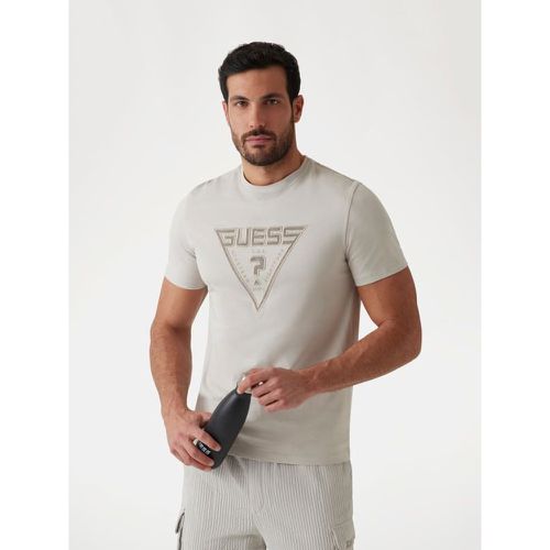 T-Shirt Con Ricamo Logo Triangolo - Guess - Modalova