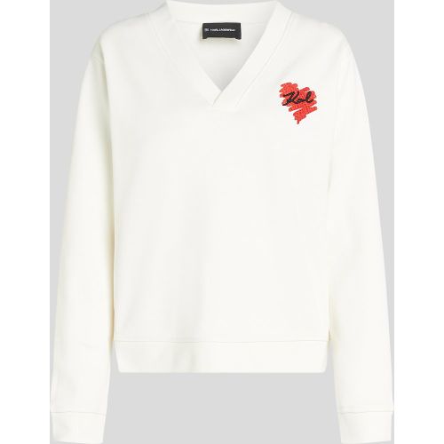 K/heart V-neck Sweatshirt, , , Taille: L - Karl Lagerfeld - Modalova