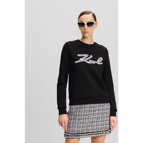 Bouclé Karl Signature Sweatshirt, Woman, , Size: L - Karl Lagerfeld - Modalova