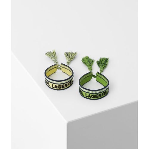 K/woven Set Of Two Bracelets – Yellow/green, Woman, , Size: One size - Karl Lagerfeld - Modalova