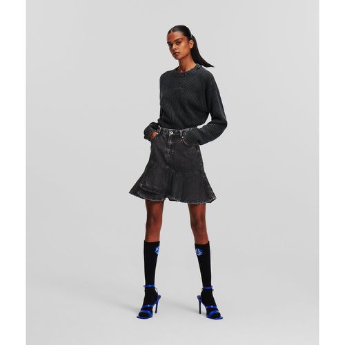 Klj Ruffled Denim Mini Skirt, Woman, , Size: S - Karl Lagerfeld - Modalova