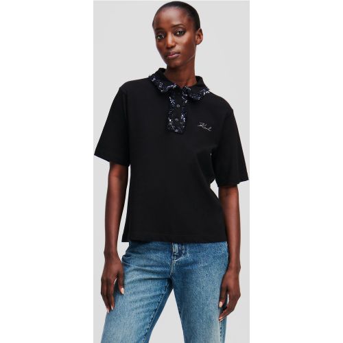 Polo En Bouclé, , , Taille: L - Karl Lagerfeld - Modalova