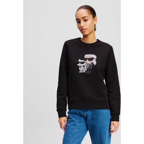 Rhinestone Ikon Karl & Choupette Sweatshirt, Woman, , Size: L - Karl Lagerfeld - Modalova