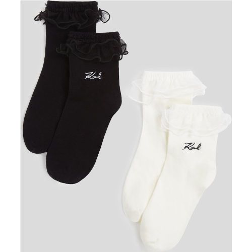 K/signature Ruffle Socks – 2-pack, Woman, /, Size: One size - Karl Lagerfeld - Modalova