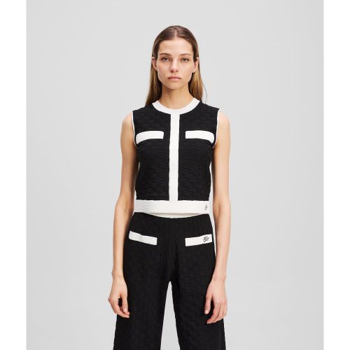 Contrast Piping Knit Top, , , Taille: L - Karl Lagerfeld - Modalova