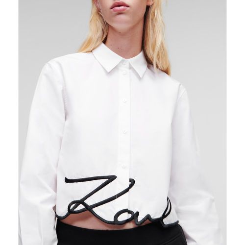 Karl Signature Cropped Shirt, Woman, , Size: 38 - Karl Lagerfeld - Modalova