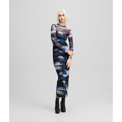Robe En Maille Imprimé Effet Glitch, , , Taille: L - Karl Lagerfeld - Modalova