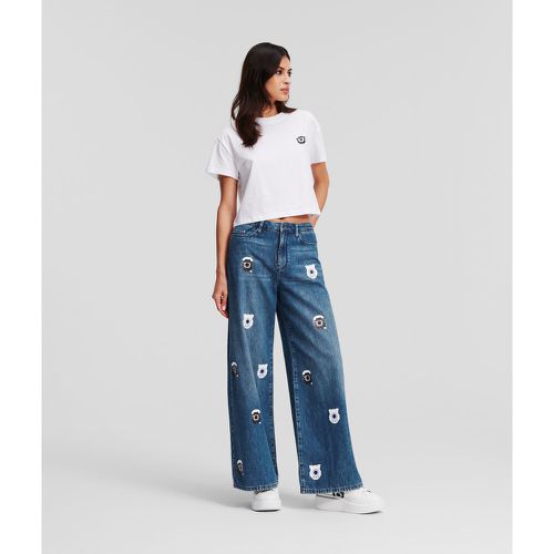 Kl X Darcel Disappoints Printed Denim Pants, Woman, , Size: 24 - Karl Lagerfeld - Modalova