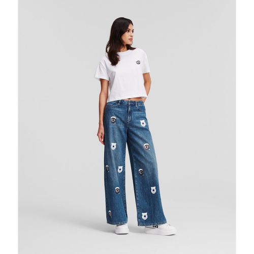 Kl X Darcel Disappoints Printed Denim Pants, Woman, , Size: 26 - Karl Lagerfeld - Modalova