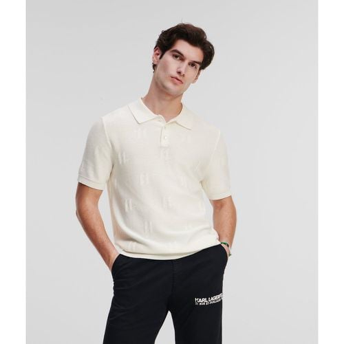 Kl Monogram Knitted Polo, Man, , Size: L - Karl Lagerfeld - Modalova