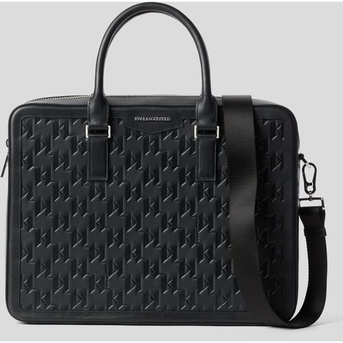K/loom Leather Briefcase, Man, , Size: One size - Karl Lagerfeld - Modalova