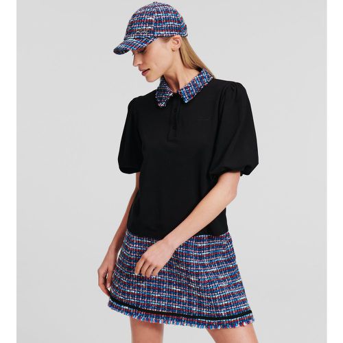 Bouclé Polo Shirt, Woman, , Size: S - Karl Lagerfeld - Modalova