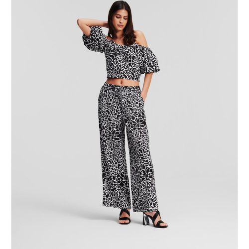 Giraffe-print Linen Pants, Woman, /, Size: 38 - Karl Lagerfeld - Modalova