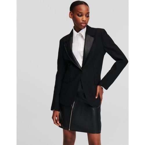 Blazer À Revers En Simili-cuir, , , Taille: 34 - Karl Lagerfeld - Modalova