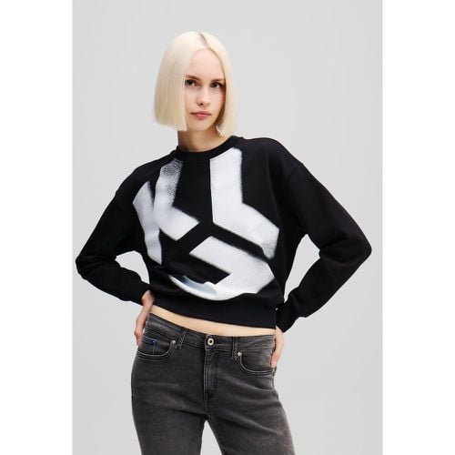 Klj Monogram Bleached Sweatshirt, Woman, , Size: L - Karl Lagerfeld - Modalova