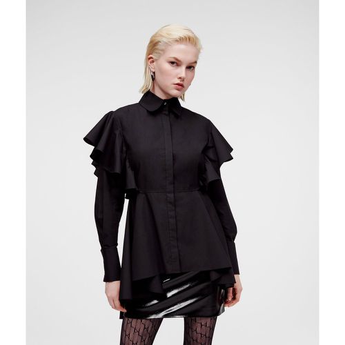 Ruffle Detail Poplin Shirt Handpicked By Hun Kim, Woman, , Size: 38 - Karl Lagerfeld - Modalova