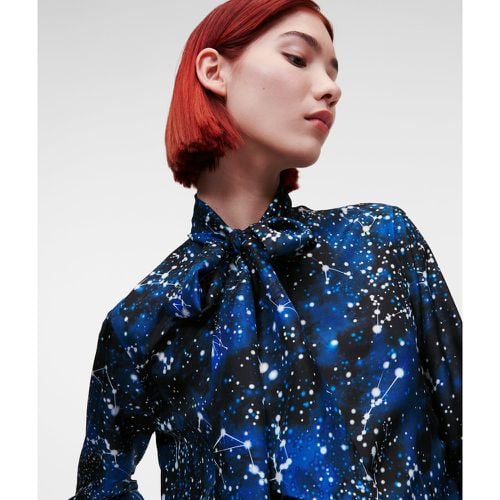 Galaxy-print Silk Shirt, Woman, , Size: 38 - Karl Lagerfeld - Modalova