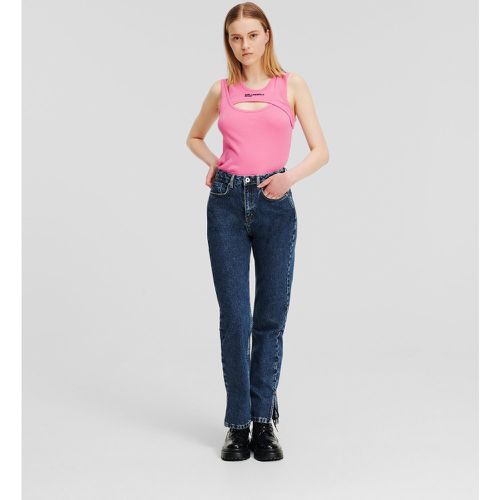 Klj High-rise Straight Jeans With Split Hem, Woman, , Size: 2832 - KL Jeans - Modalova