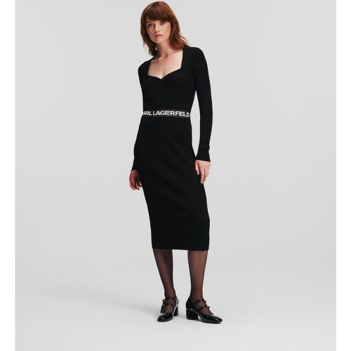 Long-sleeved Karl Logo Knit Dress, Woman, , Size: XS - Karl Lagerfeld - Modalova