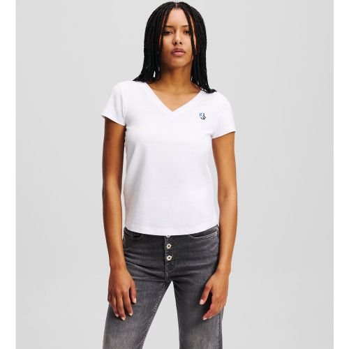 T-shirt Ajusté À Col En V, , , Taille: L - Karl Lagerfeld - Modalova