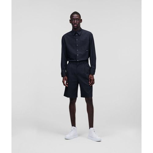 Pinstriped Seersucker Shorts, Man, , Size: 46 - Karl Lagerfeld - Modalova