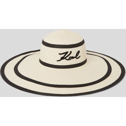 K/signature Striped Summer Hat, Woman, , Size: One size - Karl Lagerfeld - Modalova