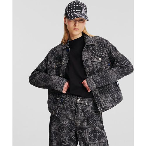 Klj Bandana-print Denim Jacket, Woman, , Size: M - KL Jeans - Modalova