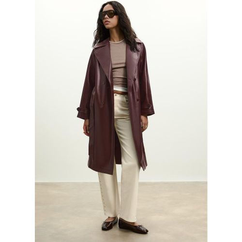 Long trench-coat similicuir XS - Stradivarius - Modalova
