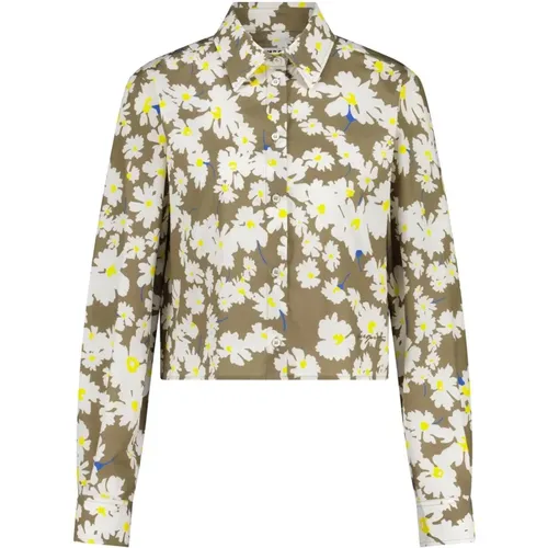 Crop-Bluse im floralem Design , Damen, Größe: L - Msgm - Modalova