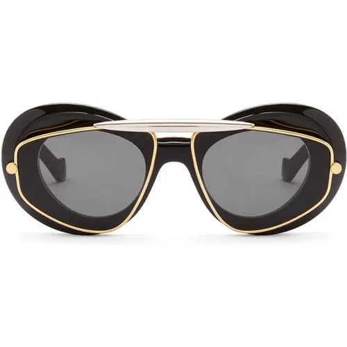 Double Frame Sunglasses with Dark Grey Lenses , female, Sizes: 59 MM - Loewe - Modalova