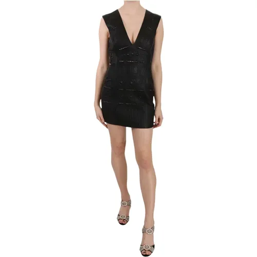 Leather Studded Mini Shift Dress , female, Sizes: M, S - John Richmond - Modalova