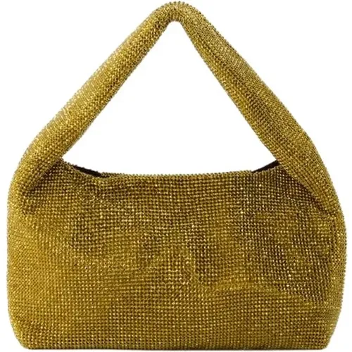 Gold Crystal Mesh Shoulder Bag , female, Sizes: ONE SIZE - Kara - Modalova