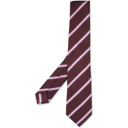 Silk Regimental Tie with Stripes , male, Sizes: ONE SIZE - Kiton - Modalova