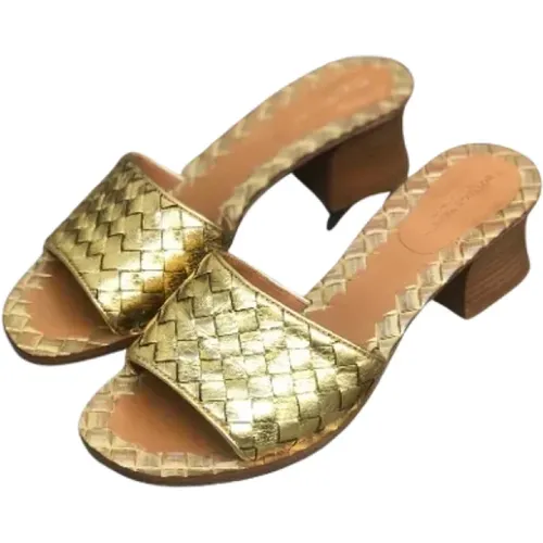 Pre-owned Leather sandals , female, Sizes: 2 1/2 UK - Bottega Veneta Vintage - Modalova